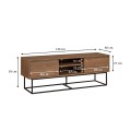 Amedeo Megapap melamine TV furniture in walnut color 140x40x50cm.