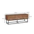 Amedeo Megapap melamine TV furniture in walnut color 140x40x50cm.