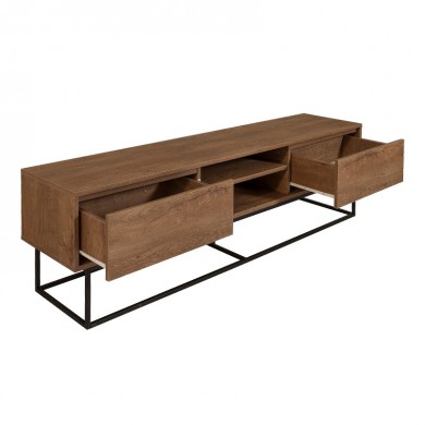 Amedeo Megapap melamine TV furniture in walnut color 180x40x50cm.