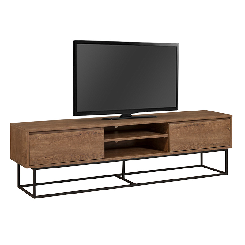 Amedeo Megapap melamine TV furniture in walnut color 180x40x50cm.