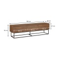 Amedeo Megapap melamine TV furniture in walnut color 180x40x50cm.