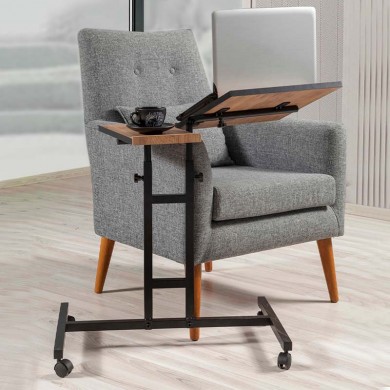 Side table Frenk Megapap metal - melamine color atlantic pine 67x45.5x62/87cm.