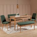 Two-seater sofa - Alden Megapap melamine bench - green fabric 110x40x85cm.