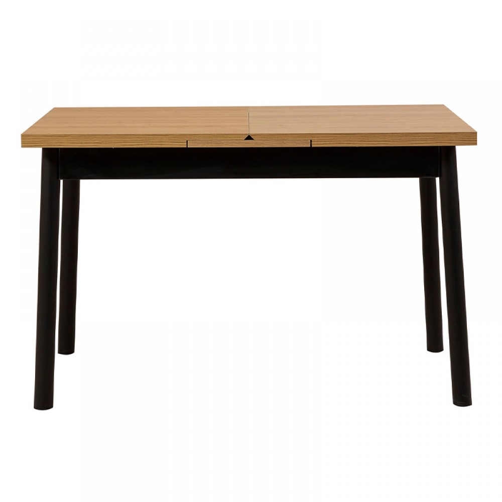 Τραπέζι Jemmy Megapap επεκτεινόμενο από μελαμίνη χρώμα φυσικό - μαύρο 120/153x75x77εκ.