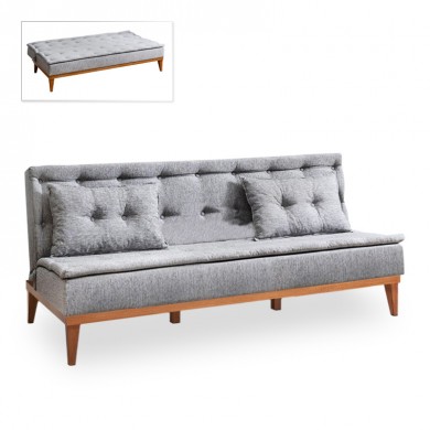 Sofa-bed Veron Megapap three-seater fabric grey color 180x80x78cm.