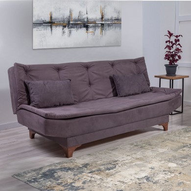 Sofa-bed Lucas Megapap three-seater fabric anthracite color 190x85x85cm.