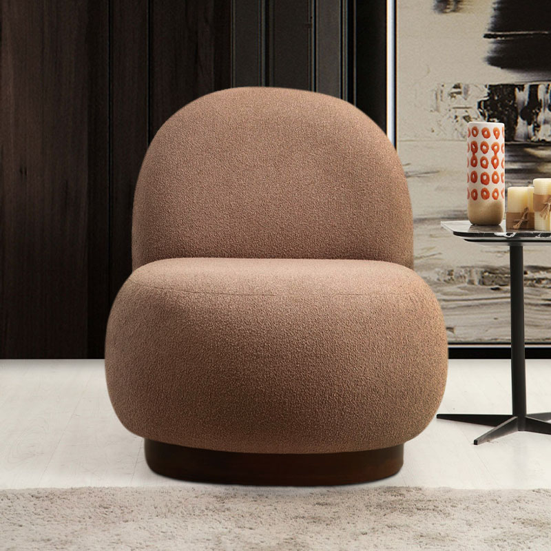 Tina Megapap boucle fabric armchair in cappuccino color 74x85x75cm.
