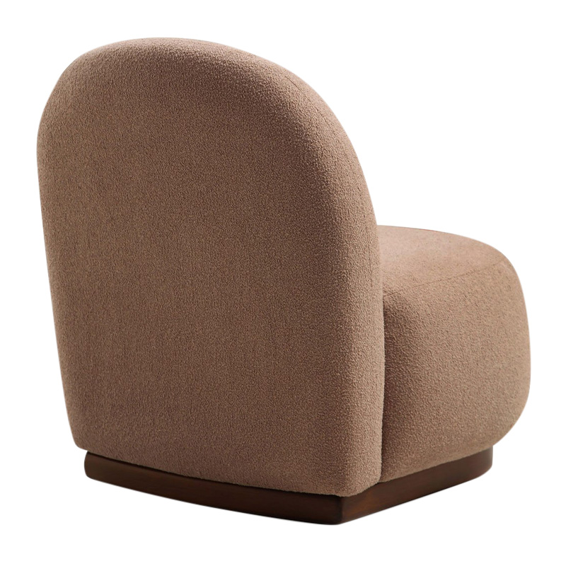 Tina Megapap boucle fabric armchair in cappuccino color 74x85x75cm.