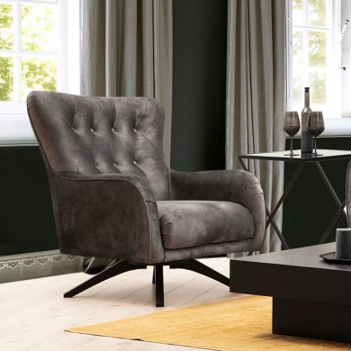 Aredo Megapap fabric armchair in anthracite color 75x70x85cm.