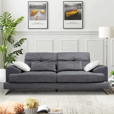 Frido Megapap fabric two seater couch in anthracite color 185x92x79cm.