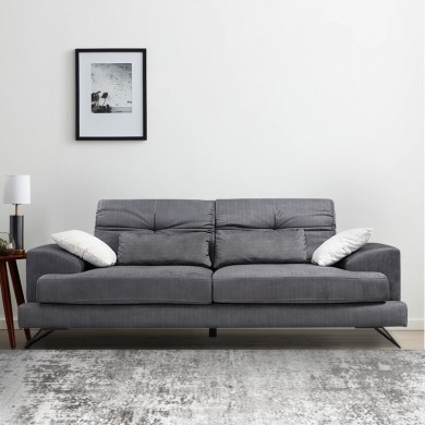 Frido Megapap fabric three seater couch in anthracite color 225x92x79cm.