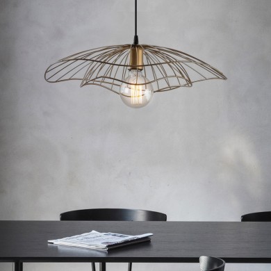 Yildo Megapap E27 metallic ceiling lamp in vintage gold color Φ50x111cm.