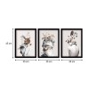 Πίνακας "Flower Girls" Megapap 3 τμχ. σε πλαίσιο 35x45x2εκ.