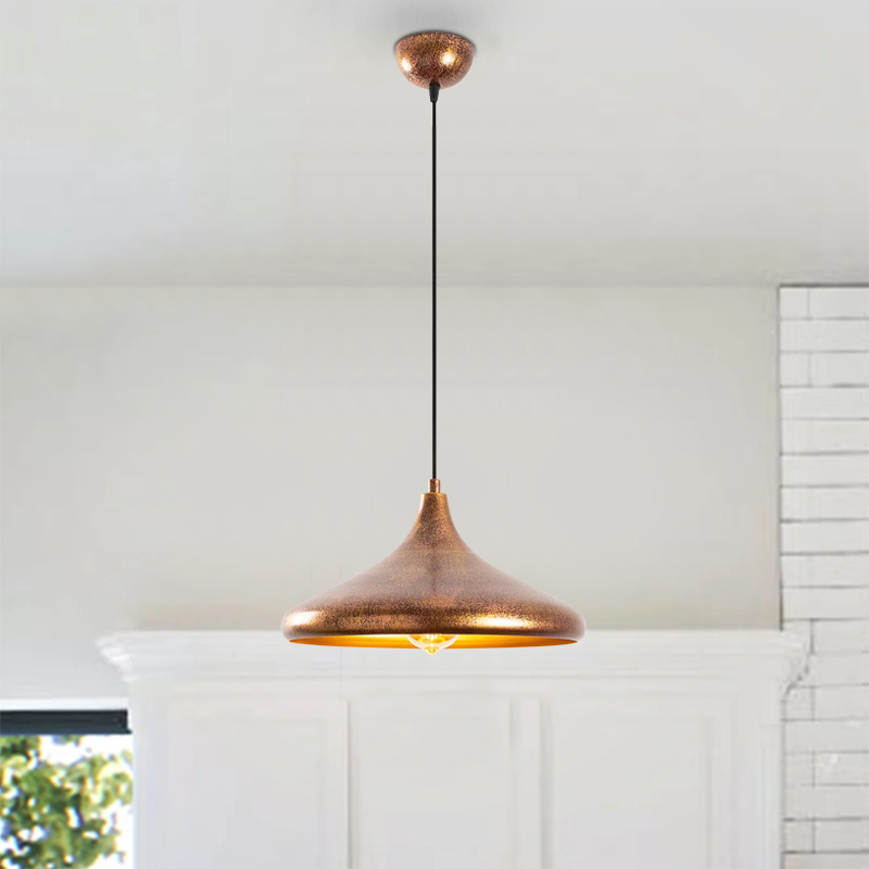 Barek Megapap E27 metallic ceiling lamp in bronze color Φ34x119cm.