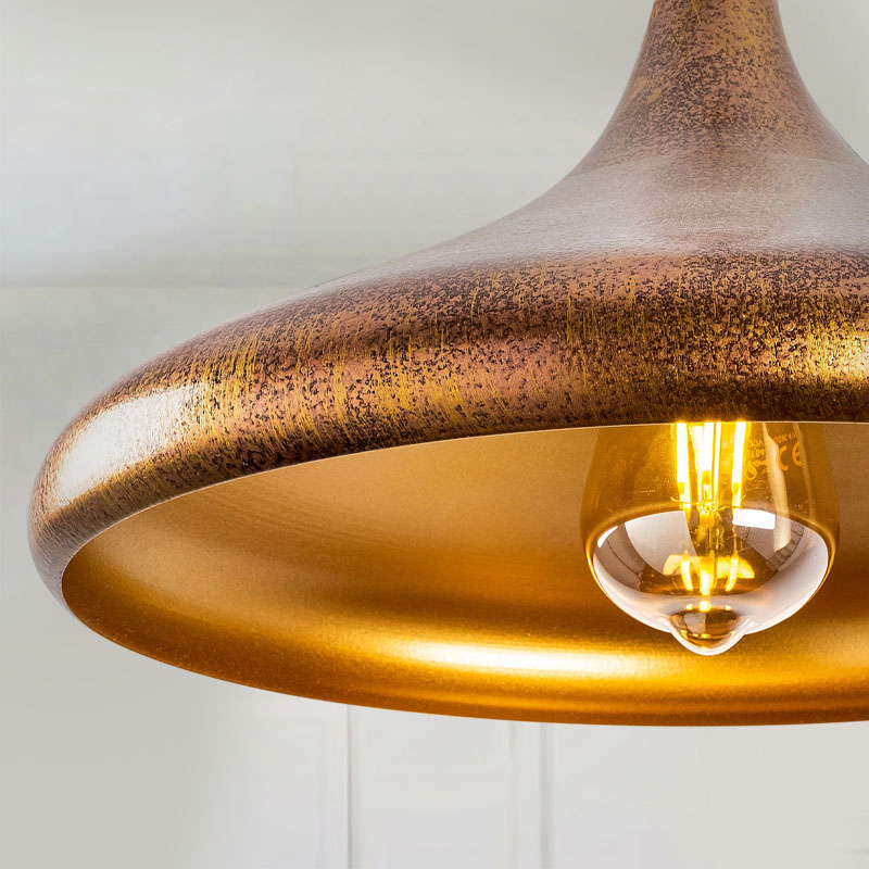 Barek Megapap E27 metallic ceiling lamp in bronze color Φ34x119cm.