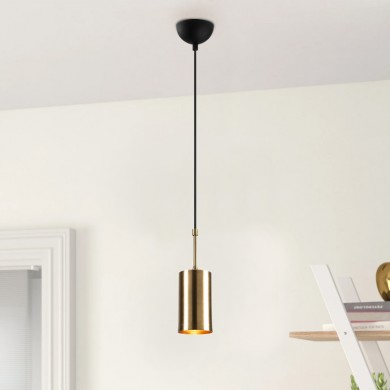Kem Megapap E27 metallic ceiling lamp in gold color Φ9x124cm.