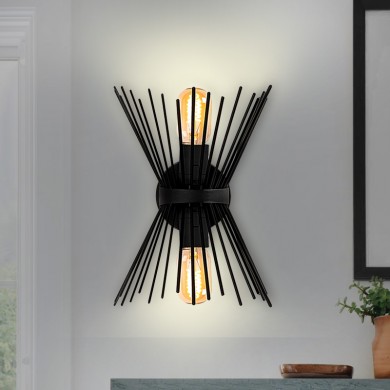 Kirpi Megapap E27 metal in black color 34x5x34cm.