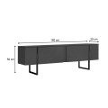 Luxe Megapap melamine TV furniture in anthracite color 180x30x50cm.