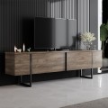 Luxe Megapap melamine TV furniture in walnut color 180x30x50cm.