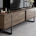 Luxe Megapap melamine TV furniture in walnut color 180x30x50cm.