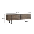 Luxe Megapap melamine TV furniture in walnut color 180x30x50cm.