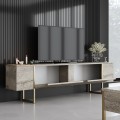 Luxe Megapap melamine TV furniture in travertine - gold color 180x30x50cm.
