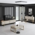Luxe Megapap melamine TV furniture in travertine - gold color 180x30x50cm.