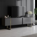 Luxe Megapap melamine TV furniture in anthracite - gold color 180x30x50cm.