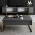 Luxe Megapap melamine TV furniture in anthracite - gold color 180x30x50cm.