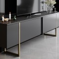 Luxe Megapap melamine TV furniture in anthracite - gold color 180x30x50cm.