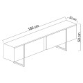 Luxe Megapap melamine TV furniture in walnut - gold color 180x30x50cm.
