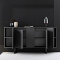 Luxe Megapap melamine buffet in anthracite color 160x35x80cm.