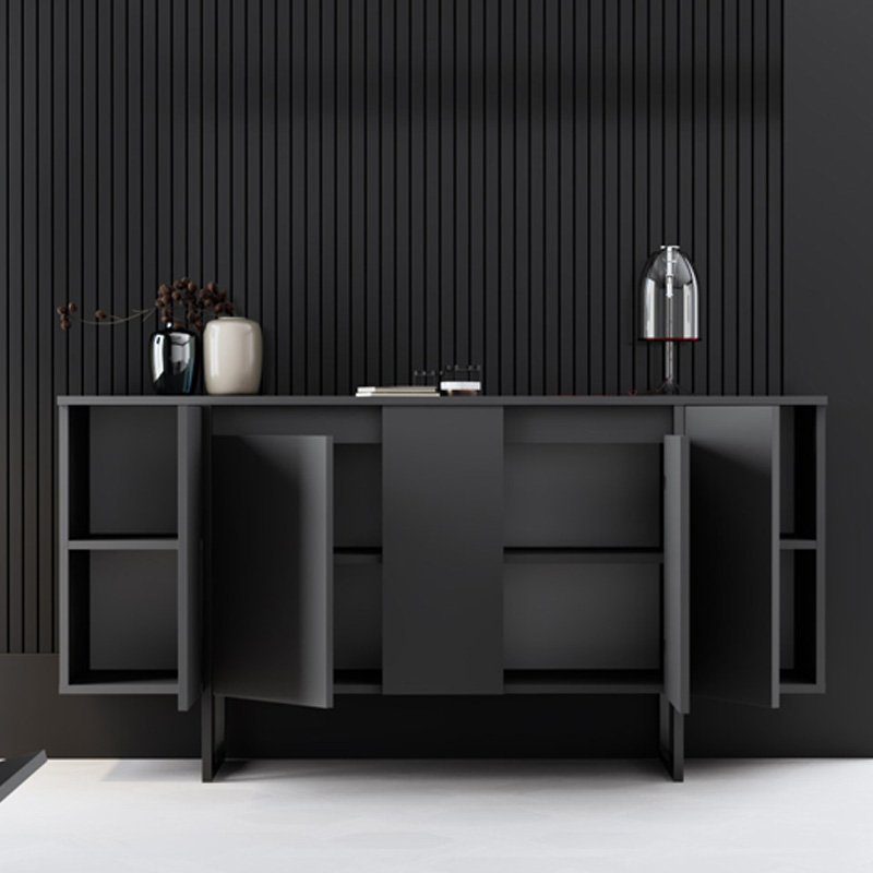 Luxe Megapap melamine buffet in anthracite color 160x35x80cm.