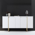 Luxe Megapap melamine buffet in white - gold color 160x35x80cm.