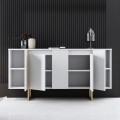 Luxe Megapap melamine buffet in white - gold color 160x35x80cm.