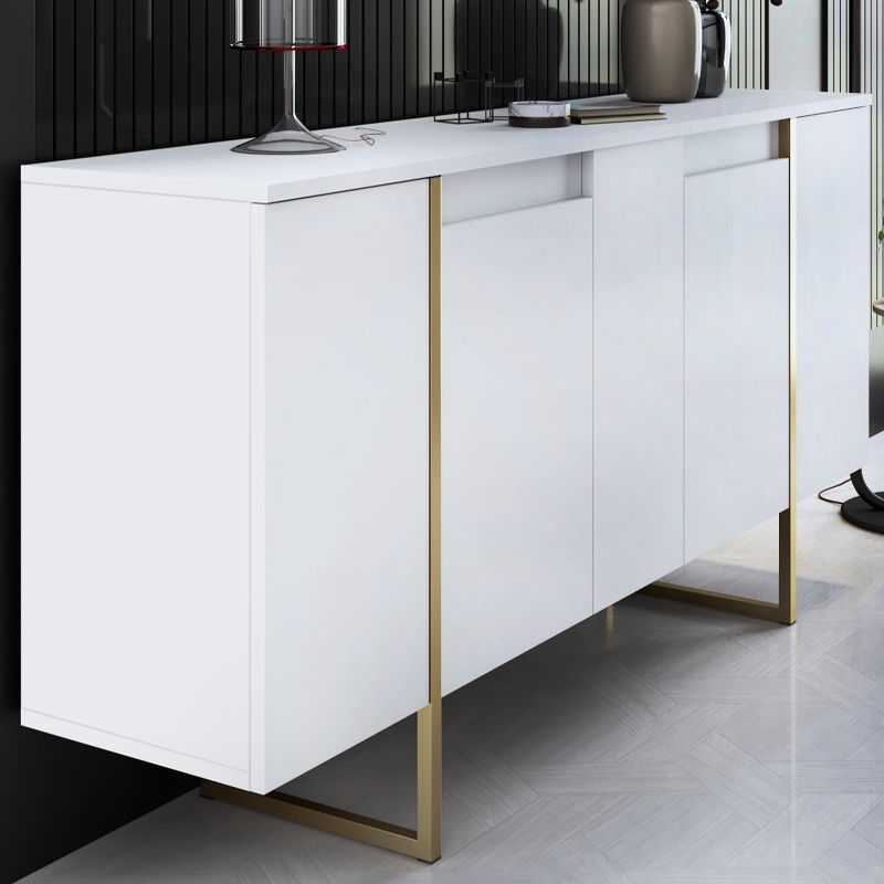 Luxe Megapap melamine buffet in white - gold color 160x35x80cm.