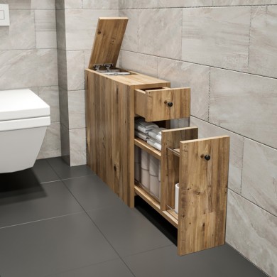 Calencia Megapap melamine bathroom cabinet in oak color 20x60x55cm.