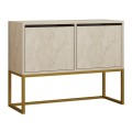 Zermat Megapap melamine buffet in beige travertine - gold color 90x34x70cm.