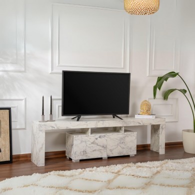 Enclave Megapap melamine TV furniture in marble effect color 180x31.3x50cm.