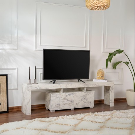 Enclave Megapap melamine TV furniture in marble effect color 180x31.3x50cm.