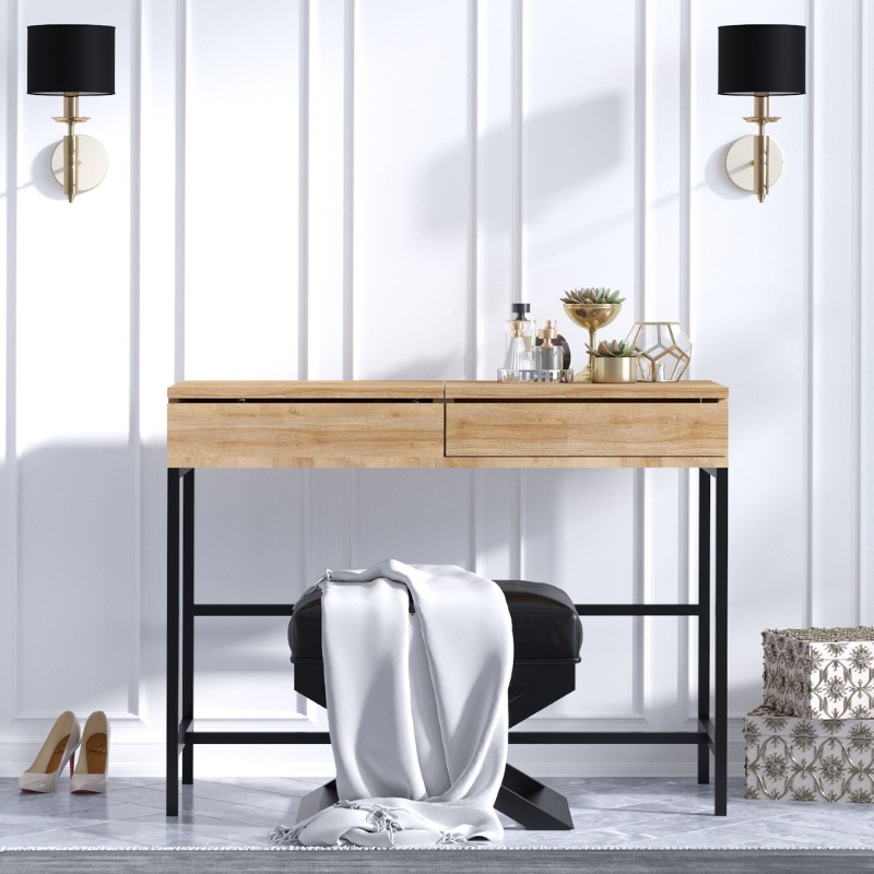 Linda Megapap melamine dressing table in oak color 100x45x74cm.