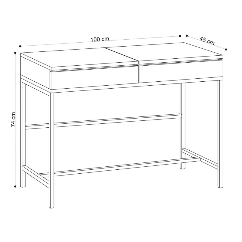 Linda Megapap melamine dressing table in oak color 100x45x74cm.