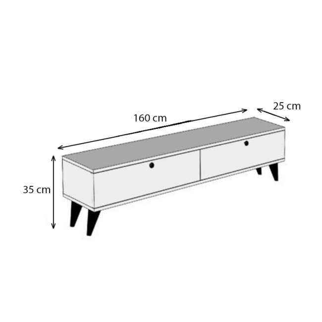 Έπιπλο τηλεόρασης Paris Megapap χρώμα ανθρακί 160x25x35εκ.