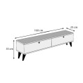 Paris Megapap melamine TV stand in travertine color 160x25x35cm.