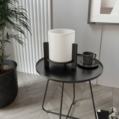 Pine Megapap MDF E27 table lamp in black - cream color Ø20x20cm.