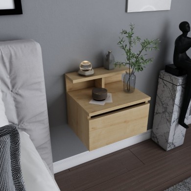 Arsen Megapap melamine wall nightstand in oak color 39,8x31,9x35cm.