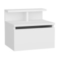 Arsen Megapap melamine wall nightstand in white color 39,8x31,9x35cm.