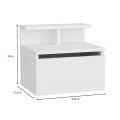 Arsen Megapap melamine wall nightstand in white color 39,8x31,9x35cm.