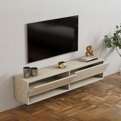 Arges Megapap melamine wall TV furniture in travertine color 140x29.6x30cm.