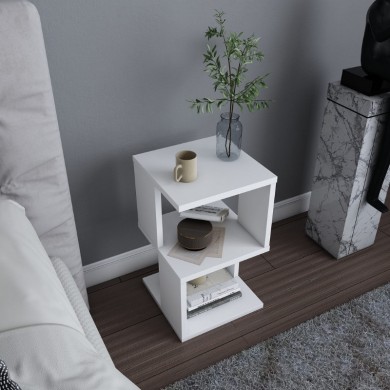 Carter Megapap melamine nightstand in white color 29.6x29.6x49.4cm.